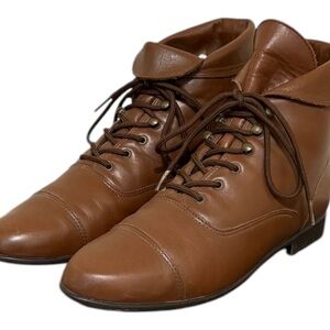 Vintage Boots-Ankle Boots-Brown Boots-Lace Up Boots-Granny Boots-Short Boots.